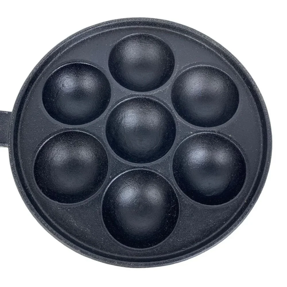 Cast‎ Iron Aebleskiver Pan 7 Holes Danish Cake Pancake Poacher Muffin